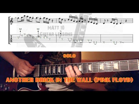 Another Brick In The Wall SOLO (Pink Floyd) GUITAR LESSON with TAB