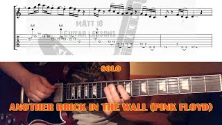 Video thumbnail of "Another Brick In The Wall GUITAR SOLO | LESSON TAB TUTORIAL COVER"