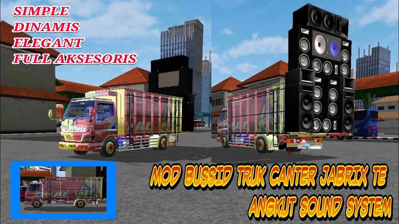 Mod Bussid  Truk  Canter  Angkut  Sound  System  TE Free Link 