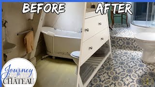 CHATEAU guest bathroom MAKEOVER & REVEAL (6 weeks in 10 minutes) - Journey to the Château, Ep. 96