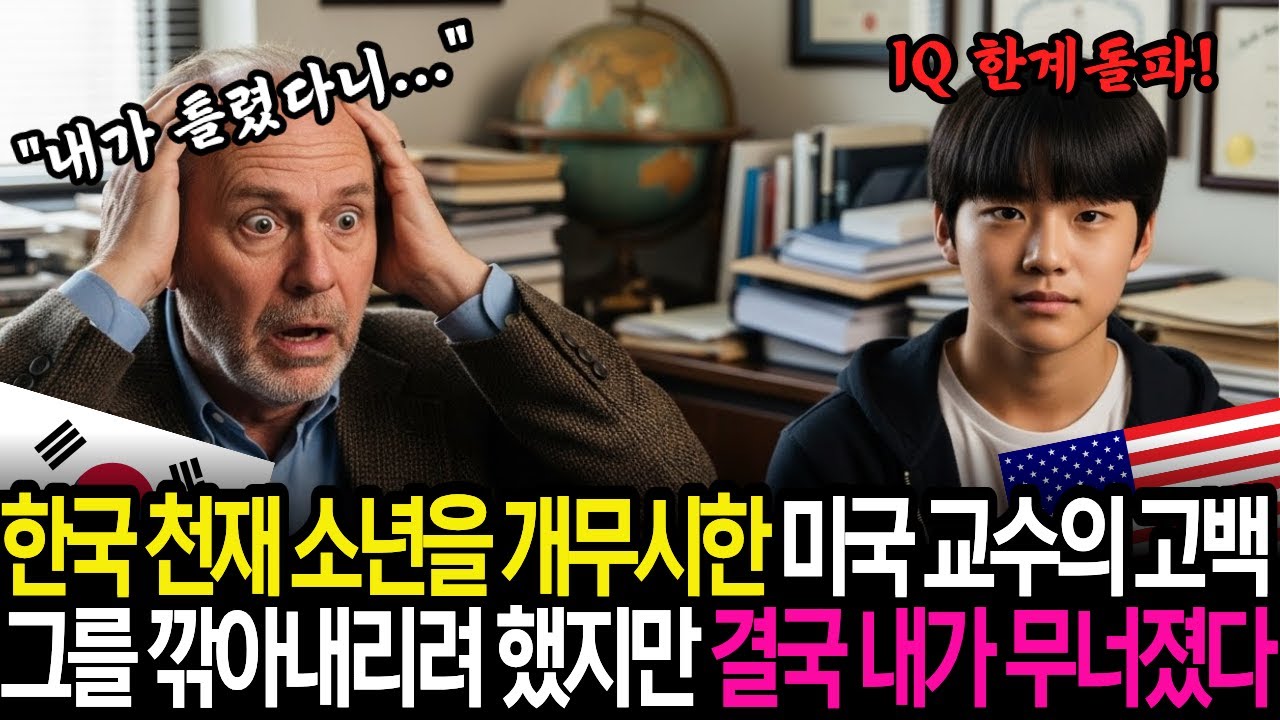 IQ 한계돌파 한국 천재 소년을 개무시한 미국 교수의 고백, 그를 깎아내리려 했지만 결국 내가 무너졌다..