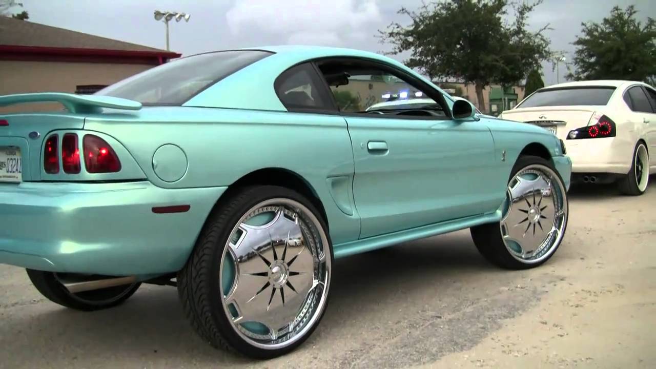 MUSTANG on 26 INCH DUB GANJA FLOATS RIMS COLOR MATCHED ...