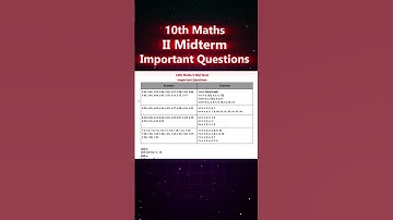 10th Maths 2nd Mid term Important questions #2ndmidterm #10thmaths #importantquestions