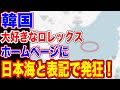 🇰🇷大好きなロレックスのホームページに日本海と表記で発狂!!…【韓国ニュース:韓国の反応】