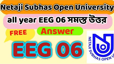 EEG 6 Exam All MCQ Answers | NSOU BDP TEE Pass Paper EEG 6 Answer All Question Right Answer| Bdp mcq