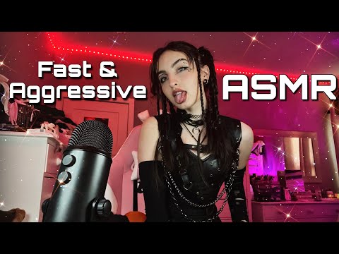 ASMR | Fast & Aggressive Fabric Scratching, Clothes Sounds, Shoe Gripping/Tapping w/ Mouth Sounds