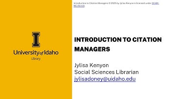 Introduction to Citation Managers (GSE)