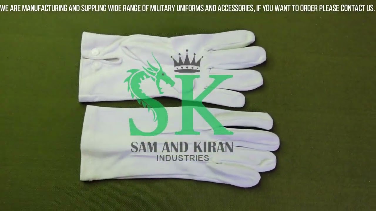 Gants confortables, doux, épais, en coton blanc, pour uniformes formels,100 % coton de haute qualité