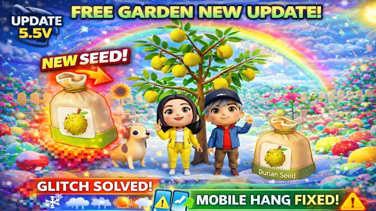 New Update problem fixed new Durian 🍈 Seed Update 5.5v 😱 | Free Fire Free Garden new glitch problem 