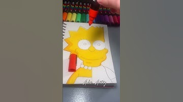 Drawing Bart and Lisa Simpson Fusion Effect with Posca Markers! #shorts