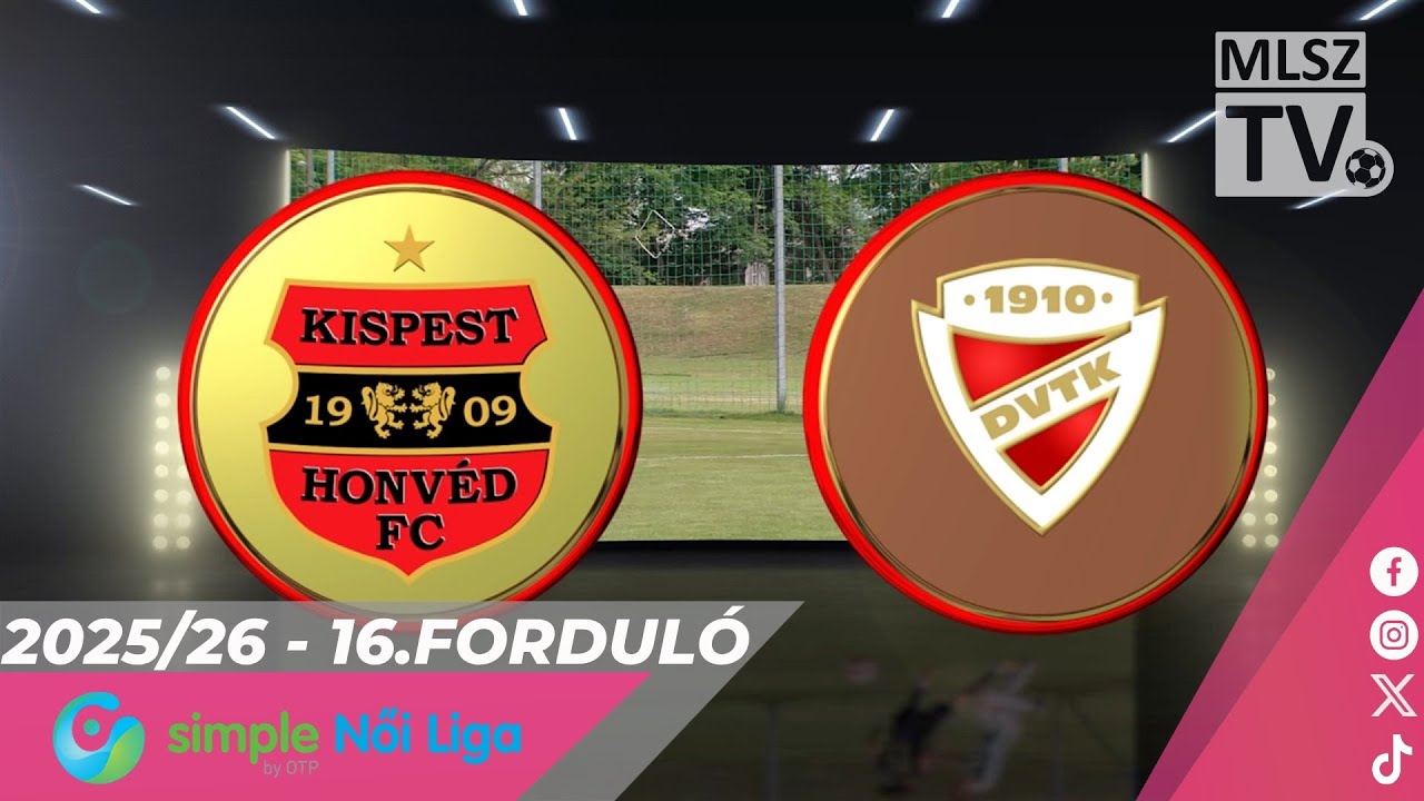 Youtube - Budapest Honvéd FC - DVTK | 3-1 | Simple Női Liga | 16. forduló | MLSZTV