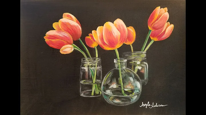 How to Paint Tulips in Glass Vases with Acrylics S...