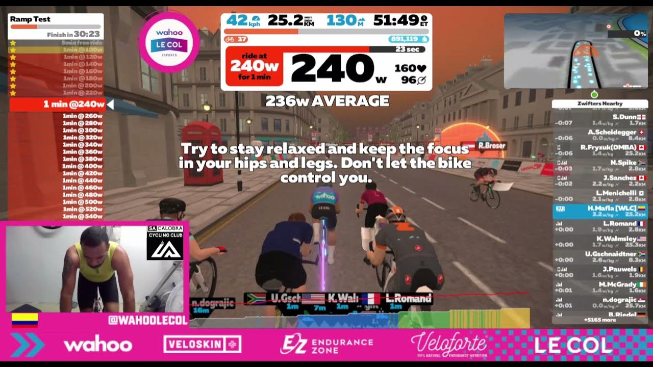 Zwift Ramp Test / Prueba FTP Rampa YouTube
