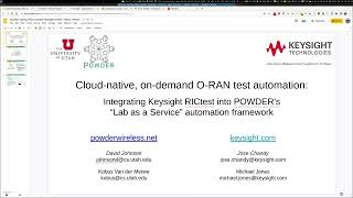 Keysight RICtest + POWDER Lab-as-a-Service: On-demand, Cloud-native O-RAN test automation [DEMO] screenshot 1