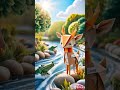 Origami Deer vs Crocodile Ambush | AI-Generated Nature Drama in 3D Paper World