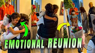 Emotional Little Girl Surprised by Her Father's Return