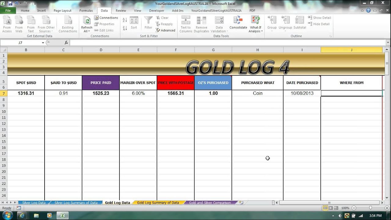 Silver And Gold Spreadsheet A Quick Guide YouTube Silver And Gold Spreadsheet A Quick Guide YouTube