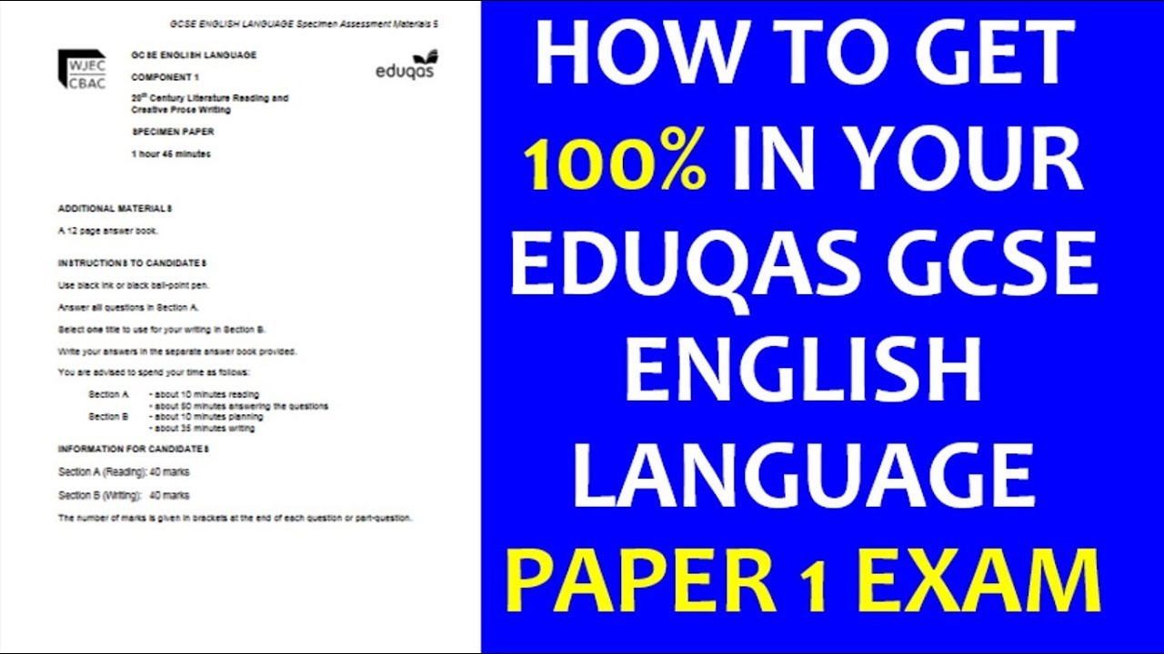 Eduqas Gcse English Language All Questions Paper 1 Video Pat Bruce Youtube