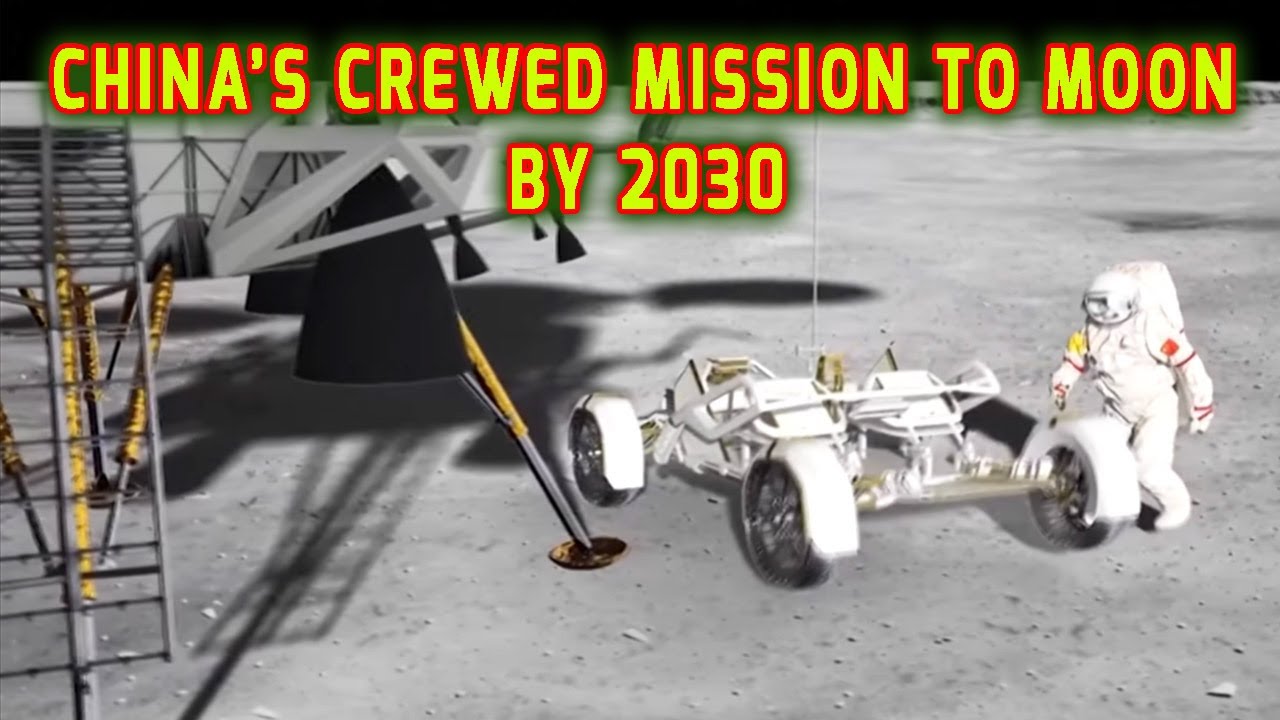 China's Crewed Moon Mission, Rover and Lander Animation