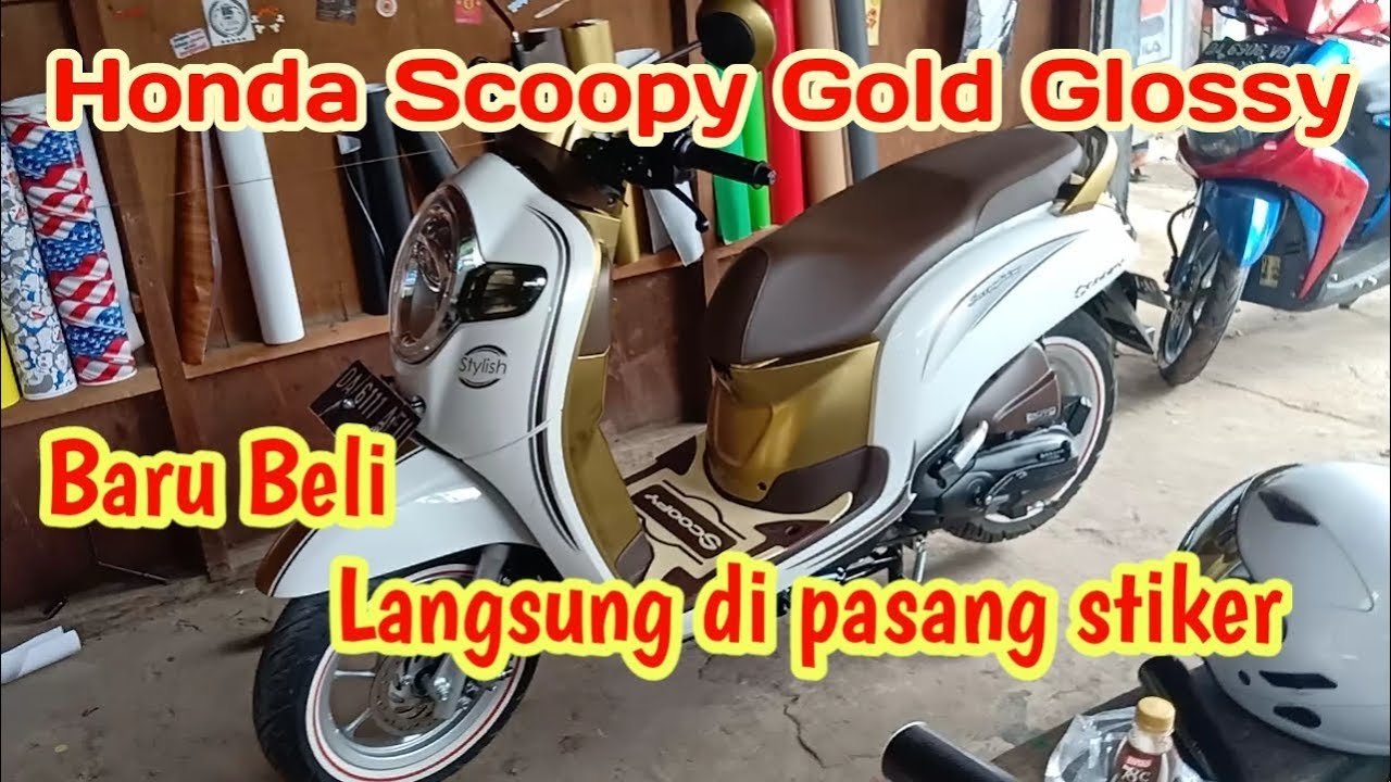 Cutting Stiker Honda Scoopy 2018 White Gold Eps 50 Youtube