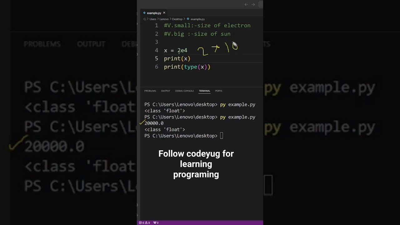 Scientific notation in python