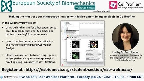ESB Webinar Series – No 06 - Microscopy images with high-content image analysis in CellProfiler