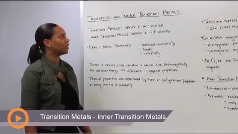 Transition Metals - Inner Transition Metals