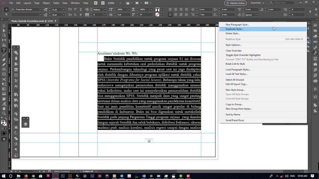 Tutorial Indesign CC Cara Membuat layout buku 01 YouTube