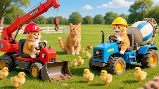 🔴Kitten's Adventure Live: Mama Cat Trims Fur on the Farm and Makes Tiger Hat For Kittens At Home🐾🎩🐯
