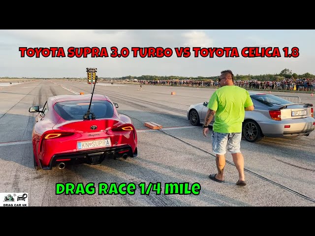 TOYOTA SUPRA 3.0 TURBO vs TOYOTA CELICA 1.8 2ZZGE T23 drag race 1