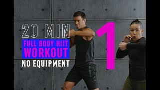 20 Min Full Body HIIT Workout 1 / Intense Fat Burning &amp; Toning Cardio / No Equipment