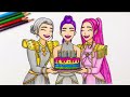 K-Pop Girls Drawing:Rumi, Mia & Zoya 🌈 #kpop #shorts #coloring #art #painting #kpop #rumi #drawing