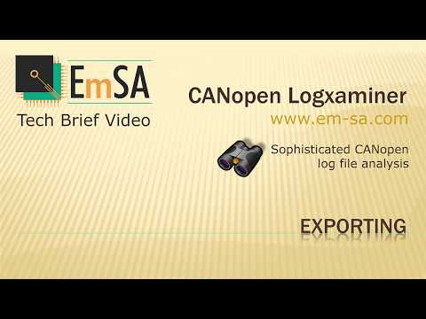 CANopen Logxaminer: Exporting