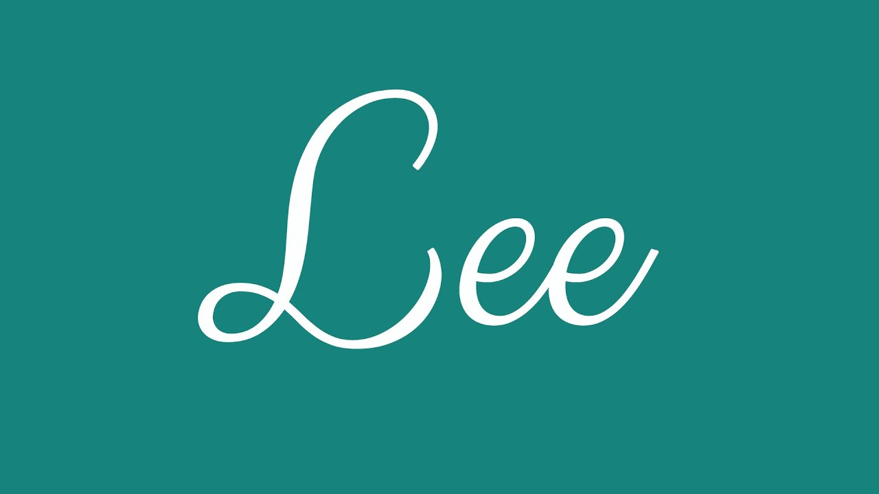 Learn how to Sign the Name Lee Stylishly in Cursive Writing - YouTube