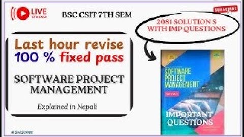 Software Project Management 2081 Question Paper | Important Questions Discussion | BSc CSIT 7th Sem