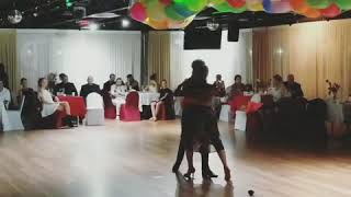 Maria A Jimenez and Kevin Ordonez dancing tango El Violin de Becho
