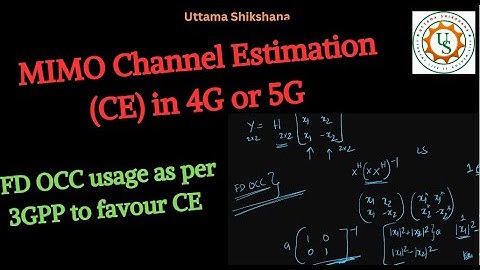 [Series #8_11] FD OCC MIMO Channel Estimation in 4G / 5G | Frequency Domain Orthogonal Cover Codes