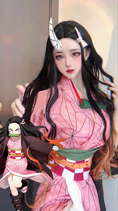 Nezuko in Real life 😘| Ony Nezuko | Demon Slayer characters | #shorts #naruto #anime #demonslayer