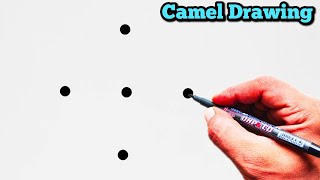 How to Draw a Camel From 5 Dots | Easy Camel Drawing Step By Step | Dots Drawing