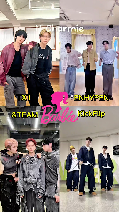 ENHYPEN, TXT, KickFlip, &TEAM did ‘BARBIE GIRL’ trend #shorts #enhypen #txt #andteam #kickflip