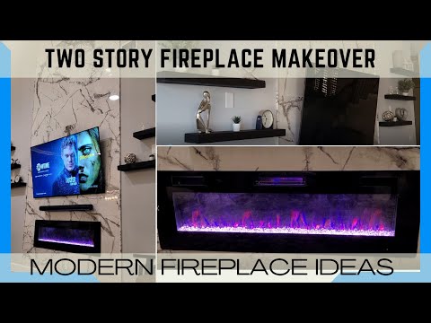 Video: Two story Fireplace makeover | Modern Fireplace Designs ideas 2022 | Living Room Fireplace Makeover
