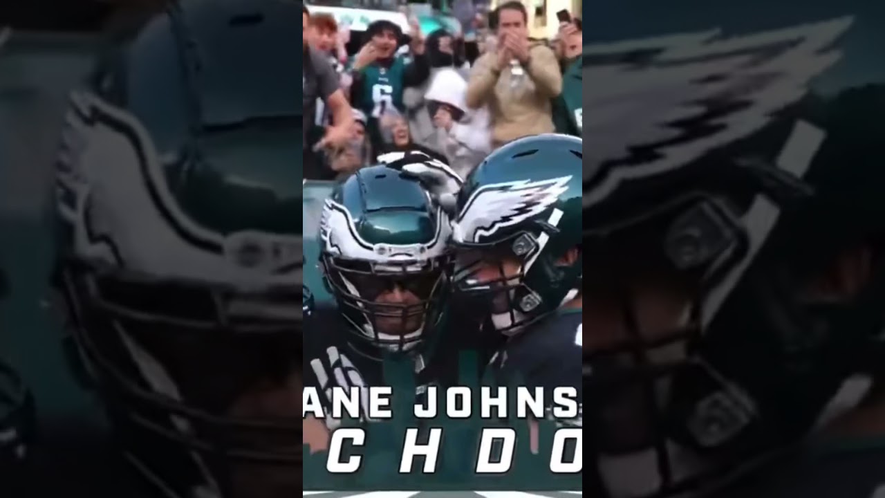 LANE JOHNSON CATCHES TOUCHDOWN PASS FROM JALEN HURTS VS GIANTS