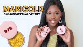 NEW ONE SIZE MARIGOLD SETTING POWDER ON DARK SKIN | SUMMER MAKEUP FOR OILY SKIN | STEPH J