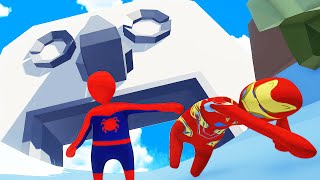 Супергерои ПУЩУ ТЕБЯ НА КОРМ БРАТ HUMAN FALL FLAT пластилиновые герои Володя Человек Паук и Железный Человек