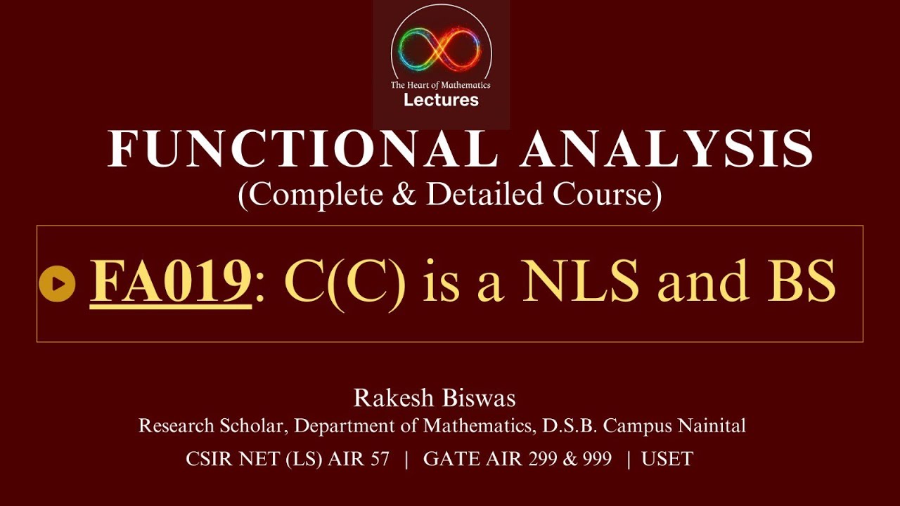 FA019: C(C) is a complete normed linear space 