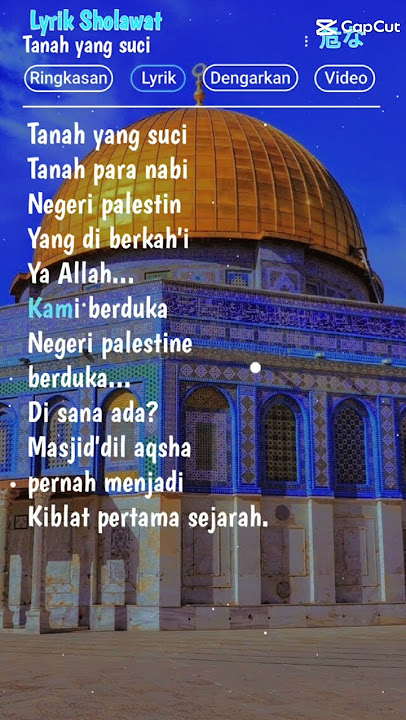 LIRIK LAGU TANAH YANG SUCI TANAH PARA NABI