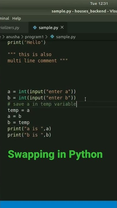 Swapping of two numbers using 