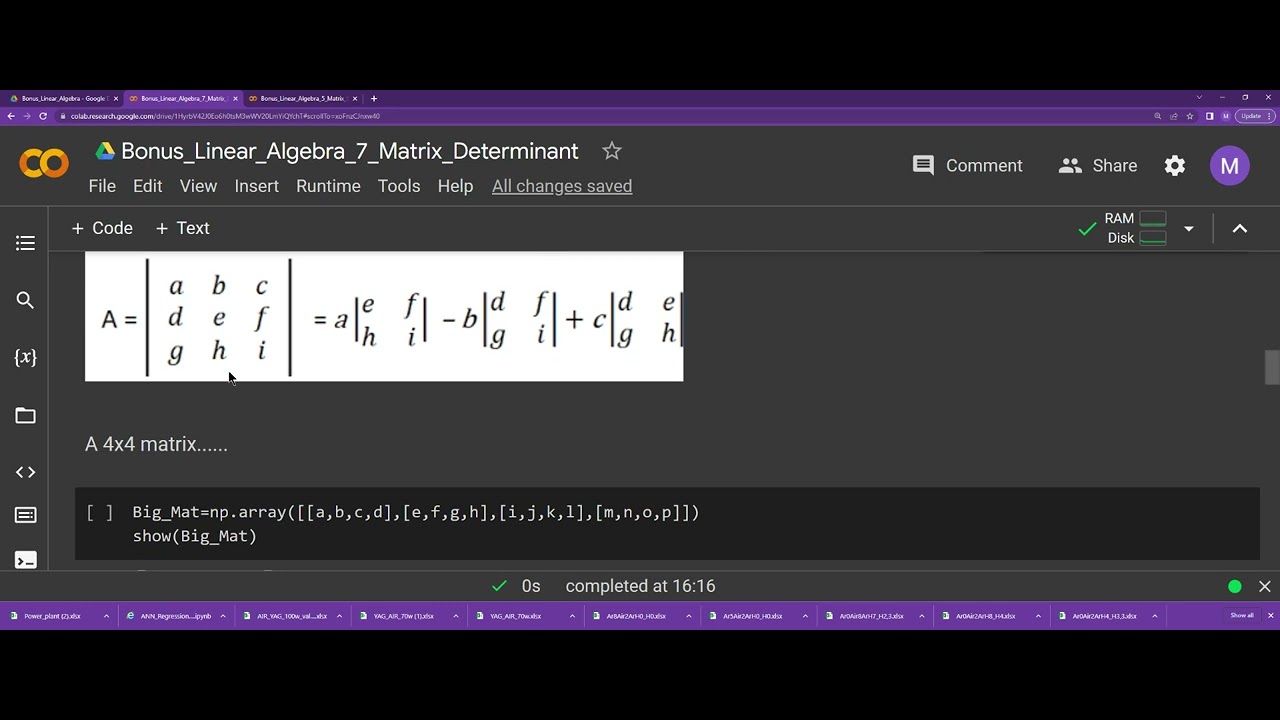 Bonus Linear Algebra 7 Matrix Determinant default - YouTube