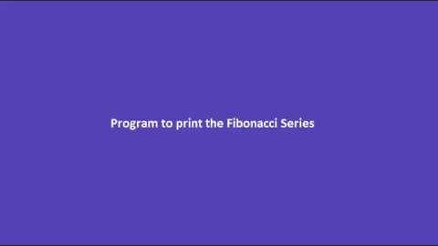 program to print the Fibonacci series in java