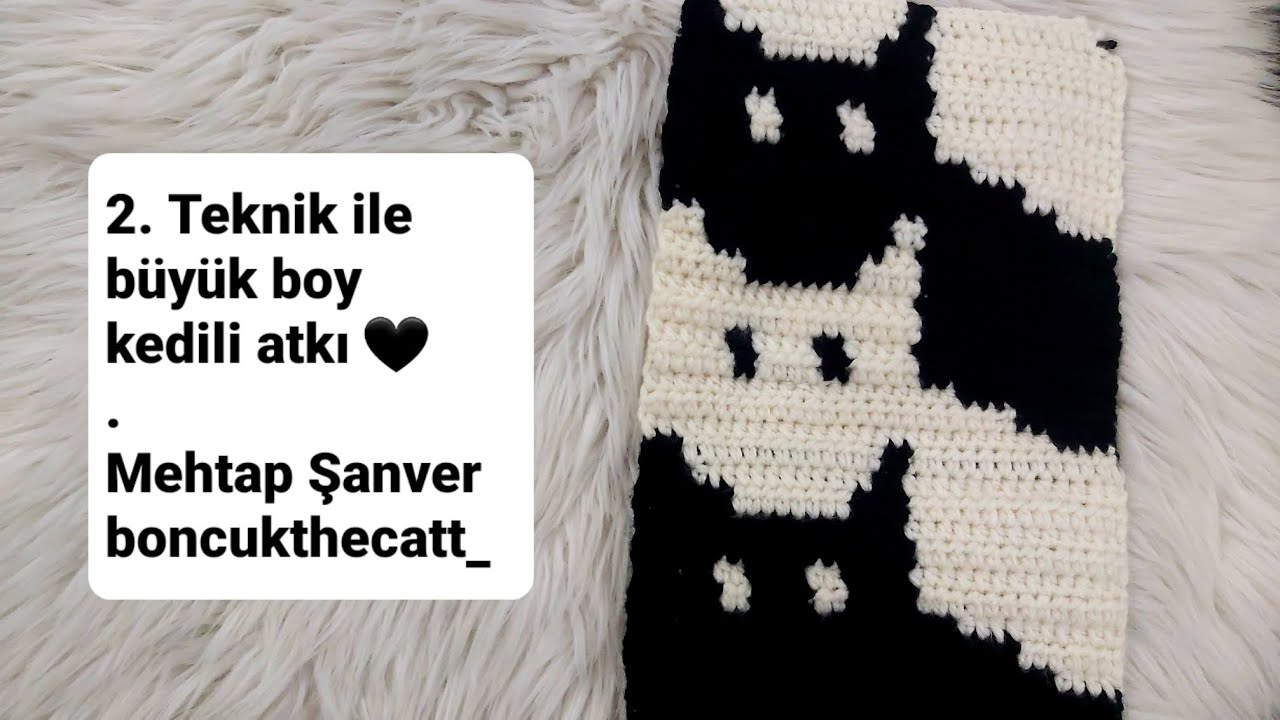 2. Teknik En kolay anlatım şekli üstelik önceki ördüğümden eni daha büyük #blackcats #whitecat